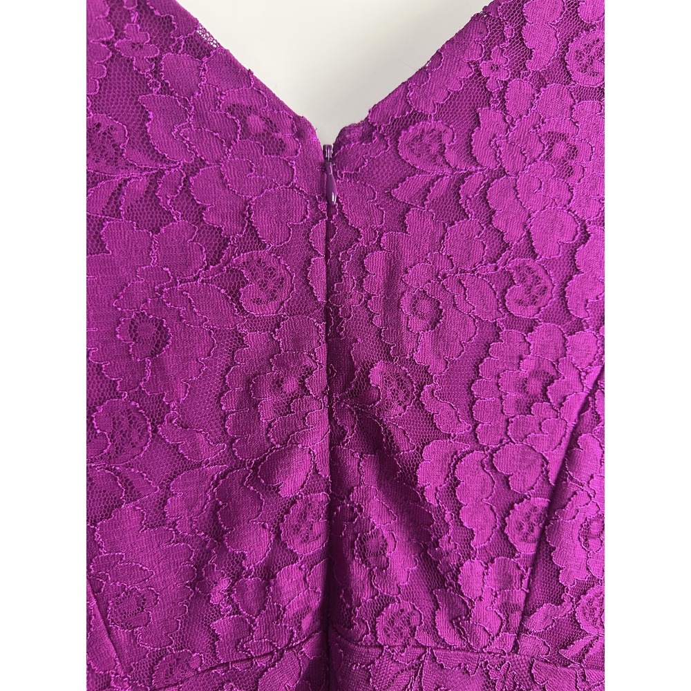 Lane Bryant Floral Lace Fit & Flare Dress A-Line Magenta Overlay Plus Size 18 - Picture 11 of 14